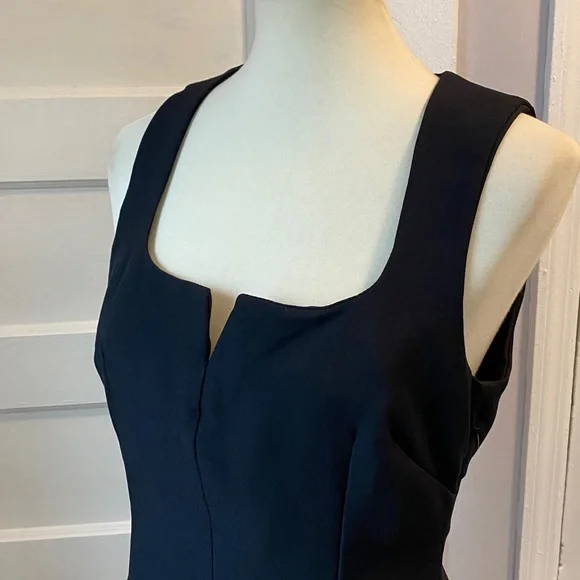 NWT Zara Square Neck Fitted Midi Dress - Picture 10 of 17